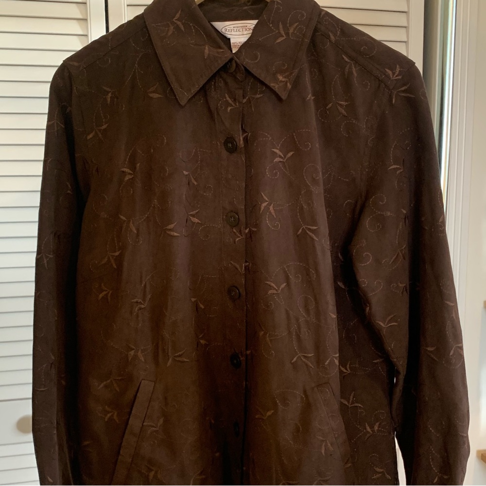 Northern Reflections Soft Brown Embroidered Shacket - Picture 6 of 6